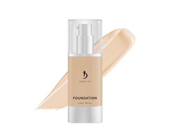 Зображення  Тональний крем Kodi Foundation Light Beige (світло-бежевий), 40 мл, Об'єм (мл, г): 40, Цвет №: Світло-бежевий