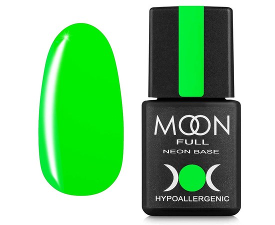 Изображение  Неоновая база для ногтей Moon Full Neon Rubber Base №03 светло-зеленая, 8 мл, Объем (мл, г): 8, Цвет №: 03