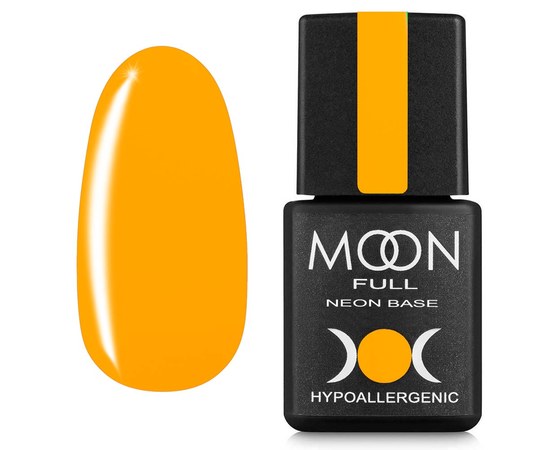 Зображення  Неонова база для нігтів Moon Full Neon Rubber Base №04 яскраво оранжева, 8мл, Об'єм (мл, г): 8, Цвет №: 04