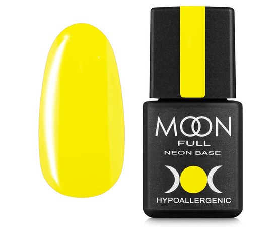 Зображення  Неонова база Moon Full Neon Rubber Base №02 жовта, 8 мл, Об'єм (мл, г): 8, Цвет №: 02