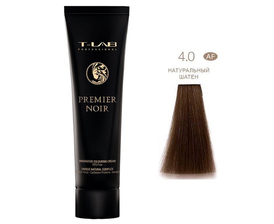 Зображення  Крем-фарба для волосся T-LAB Professional Premier Noir Innovative Colouring Cream 100 мл, № 4.0, Об'єм (мл, г): 100, Цвет №: 4.0