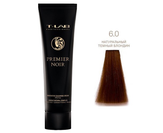 Изображение  Крем-краска для волос T-LAB Professional Premier Noir Innovative Colouring Cream 100 мл, № 6.0, Объем (мл, г): 100, Цвет №: 6.0