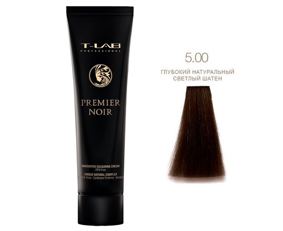 Зображення  Крем-фарба для волосся T-LAB Professional Premier Noir Innovative Colouring Cream 100 мл, № 5.00, Об'єм (мл, г): 100, Цвет №: 5.00