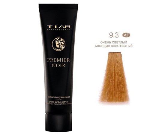 Изображение  Крем-краска для волос T-LAB Professional Premier Noir Innovative Colouring Cream 100 мл, № 9.3, Объем (мл, г): 100, Цвет №: 9.3