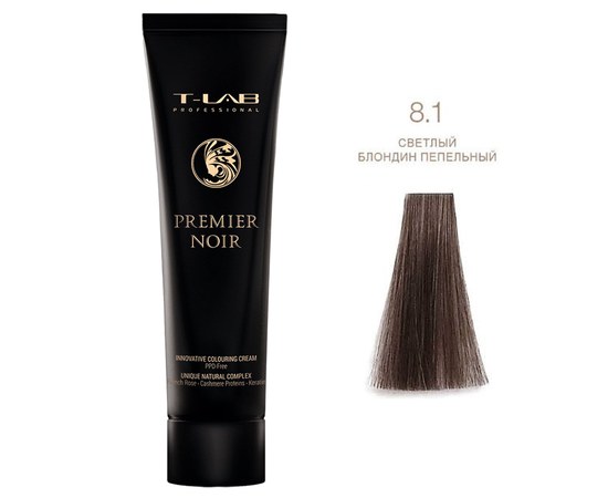 Зображення  Крем-фарба для волосся T-LAB Professional Premier Noir Innovative Colouring Cream 100 мл, № 8.1, Об'єм (мл, г): 100, Цвет №: 8.1