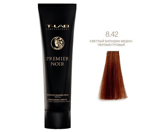 Зображення  Крем-фарба для волосся T-LAB Professional Premier Noir Innovative Colouring Cream 100 мл, № 8.42, Об'єм (мл, г): 100, Цвет №: 8.42