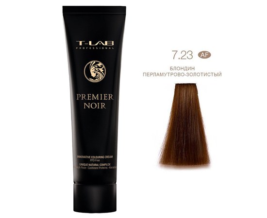 Зображення  Крем-фарба для волосся T-LAB Professional Premier Noir Innovative Colouring Cream 100 мл, № 7.23, Об'єм (мл, г): 100, Цвет №: 7.23