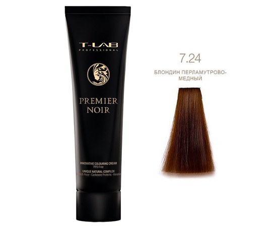Зображення  Крем-фарба для волосся T-LAB Professional Premier Noir Innovative Colouring Cream 100 мл, № 7.24, Об'єм (мл, г): 100, Цвет №: 7.24