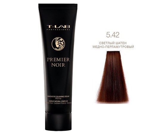 Изображение  Крем-краска для волос T-LAB Professional Premier Noir Innovative Colouring Cream 100 мл, № 5.42, Объем (мл, г): 100, Цвет: 5.42