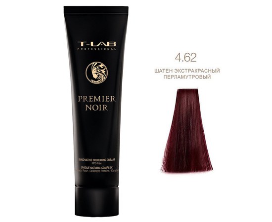 Изображение  Крем-краска для волос T-LAB Professional Premier Noir Innovative Colouring Cream 100 мл, № 4.62, Объем (мл, г): 100, Цвет №: 4.62