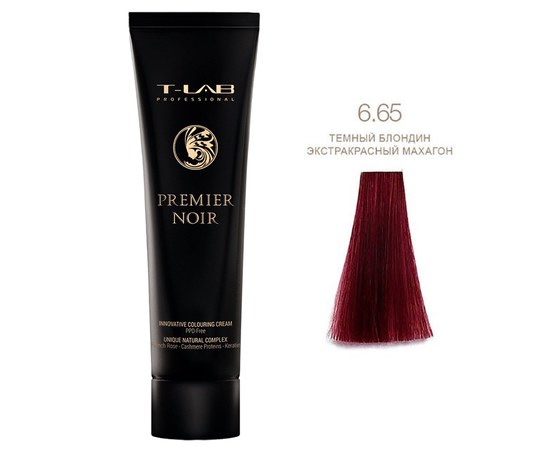 Изображение  Крем-краска для волос T-LAB Professional Premier Noir Innovative Colouring Cream 100 мл, № 6.65, Объем (мл, г): 100, Цвет: 6.65