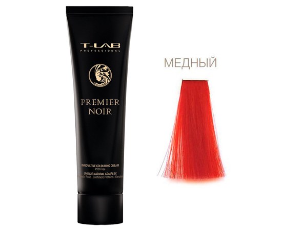 Зображення  Крем-фарба для волосся T-LAB Professional Premier Noir Innovative Colouring Cream 100 мл, Copper, Об'єм (мл, г): 100, Цвет №: Copper