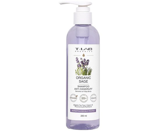 Зображення  Шампунь проти лупи з екстрактом шавлії T-Lab Professional Organic Sage Anti-Dandruff Shampoo 250 мл