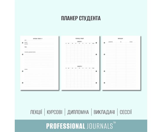 Изображение  Планер с твердой обложкой Professional Journals для студента