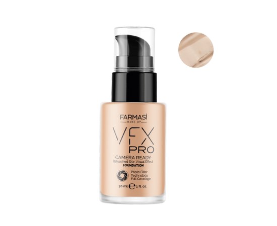 Изображение  Tonal cream with the effect of a photo filter Farmasi VFX Pro 05 Cashmere, 30 ml, Volume (ml, g): 30, Color No.: 5