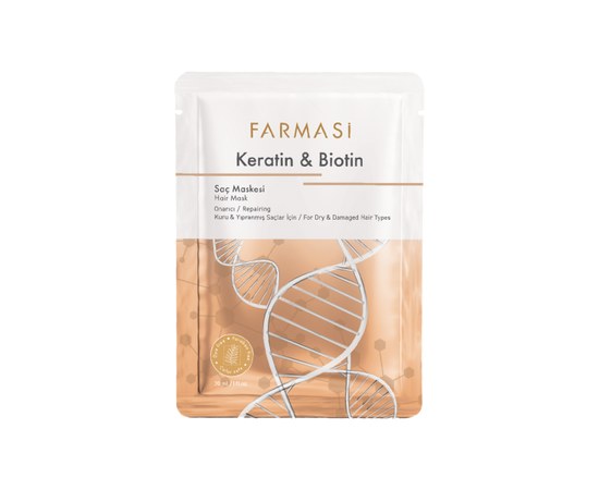 Изображение  Hair mask "Keratin and biotin" Farmasi, sachet 30 ml