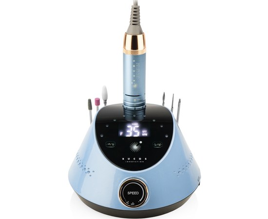Изображение 2 Фрезер для маникюра BUCOS Nail Drill X2 PRO 65Вт/35000 об, Blue Ocean, Вариант: голубой