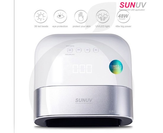 Изображение 4 Лампа для маникюра SUNUV SUN 3 UV+LED Smart 2.0 48 Вт, белый