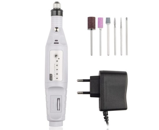 Изображение 2 Portable milling cutter handle for manicure BUCOS ZS-100 9 W 20000 rpm. white (+6 cutters)