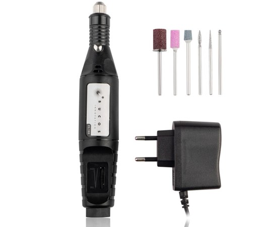Изображение 2 Portable milling cutter handle for manicure BUCOS ZS-100 9 W 20000 rpm. black (+6 cutters)