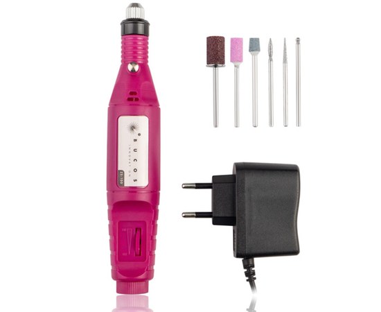 Изображение 2 Portable milling cutter handle for manicure BUCOS ZS-100 9 W 20000 rpm. pink (+6 cutters)
