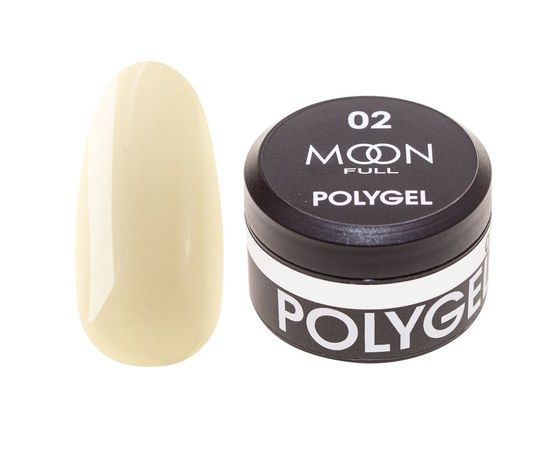 Изображение  Moon Full Poly Gel №02 Polygel for nail extension White, 15 ml, Volume (ml, g): 15, Color No.: 2