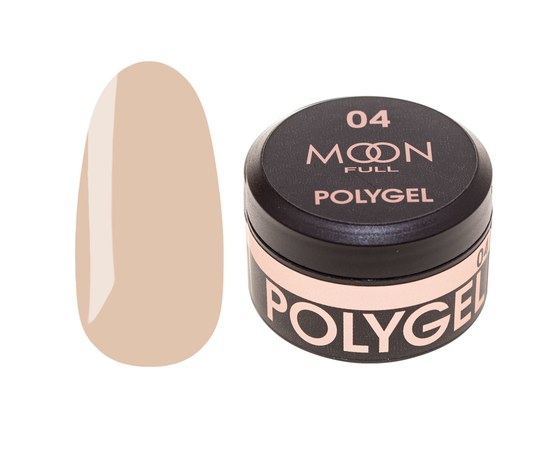Изображение  Moon Full Poly Gel №04 Polygel for nail extension Natural, 15 ml, Volume (ml, g): 15, Color No.: 4