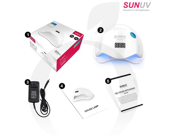 Изображение 5 Лампа для маникюра SUNUV SUN 5 Plus UV+LED Smart 2.0 48 Вт, белый