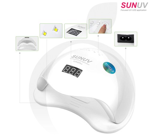 Изображение 4 Лампа для маникюра SUNUV SUN 5 Plus UV+LED Smart 2.0 48 Вт, белый