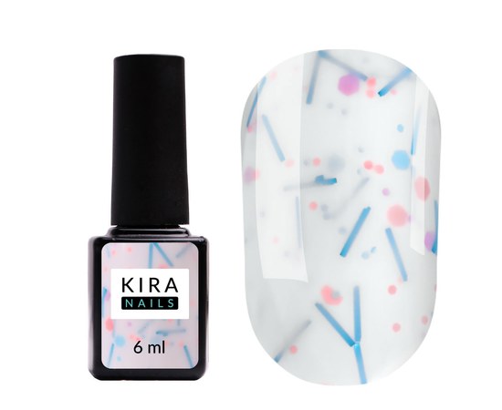 Изображение  Kira Nails Lollypop Base №001 (milky with multi-colored flakes), 6 ml, Volume (ml, g): 6, Color No.: 1, Color: Lactic