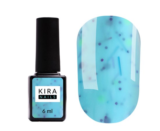 Изображение  Kira Nails Lollypop Base №006 (blue with multi-colored flakes), 6 ml, Volume (ml, g): 6, Color No.: 6, Color: Blue