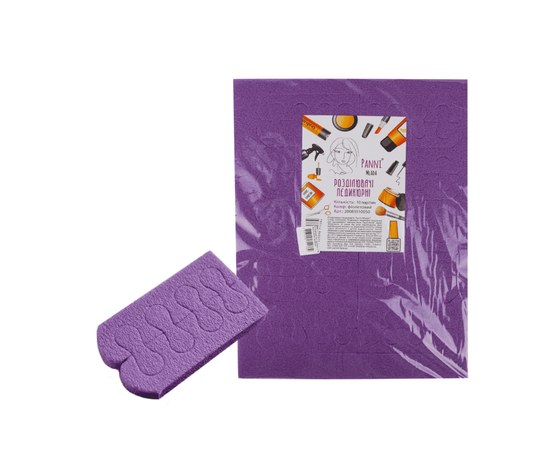 Изображение  Pedicure dividers Panni Mlada 10 pairs/pack, purple