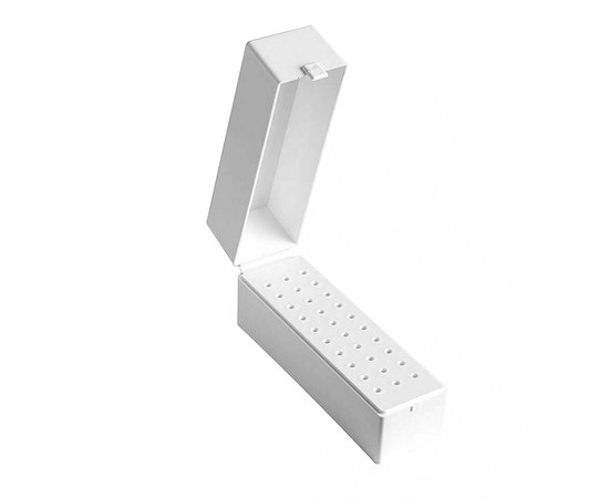 Изображение  Rectangular stand for 30 milling cutters White 13x4x6(H) cm
