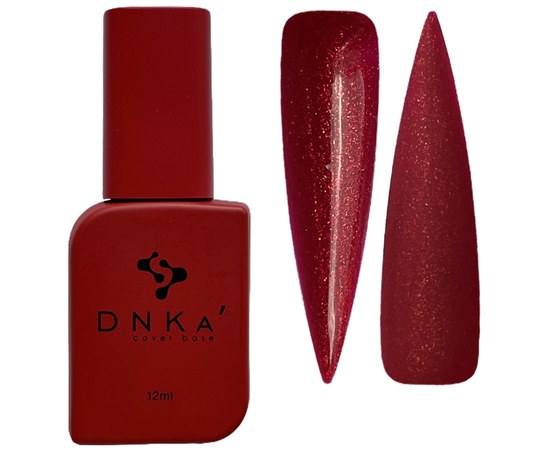 Изображение  База цветная DNKa Cover №005 Daring Красный с золотым и красным шимером, 12 мл, Объем (мл, г): 12, Цвет №: 005