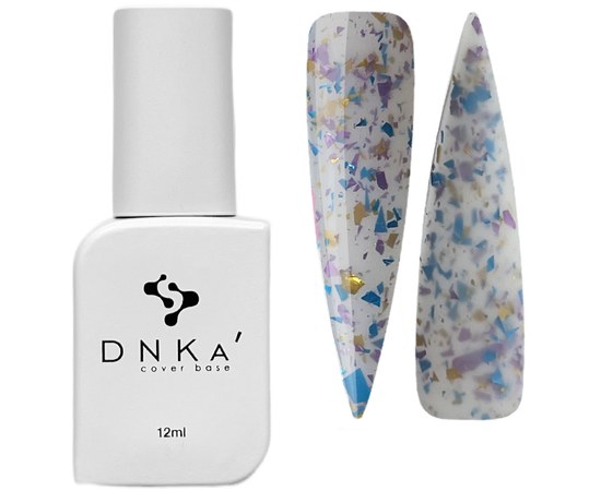 Изображение  Color base DNKa Cover №044 Funny Milk with pieces of bright purple, blue and golden melt, 12 ml, Volume (ml, g): 12, Color No.: 44