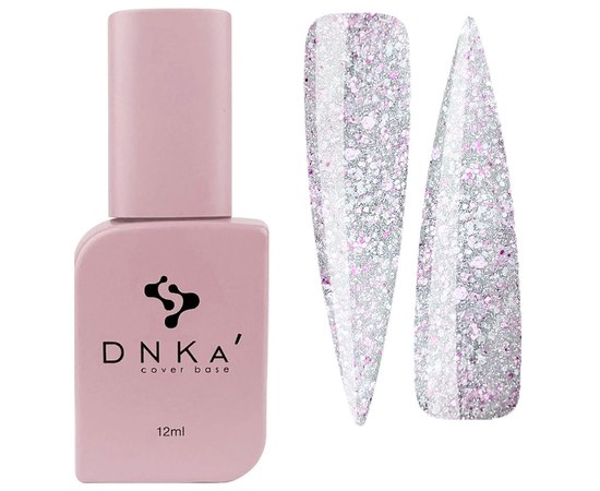 Изображение  База цветная DNKa Cover №050 Fancy Розовый светоотражающий с пайетками, 12 мл, Объем (мл, г): 12, Цвет №: 050