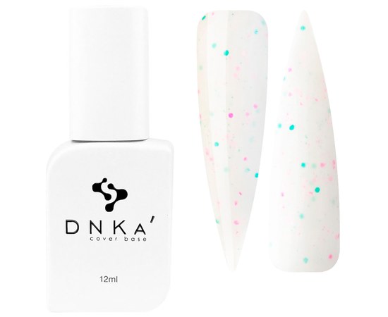 Изображение  База цветная DNKa Cover №056 Fairy Молочный с розовыми и зелеными частицами, 12 мл, Объем (мл, г): 12, Цвет №: 056