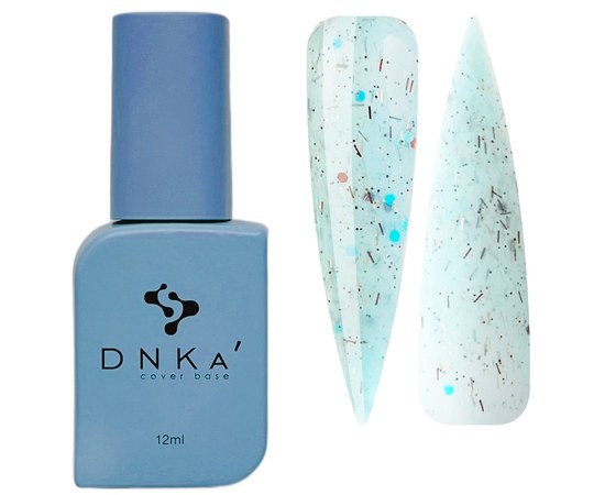 Зображення  База кольорова DNKa Cover №060 Awesome Блакитний зі срібними та яскраво-блакитними частинками, 12 мл, Об'єм (мл, г): 12, Цвет №: 060