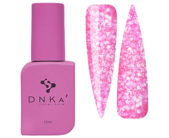 Изображение  База цветная DNKa Cover №065 Kiss Ярко-розовая база с многоугольниками, 12 мл, Объем (мл, г): 12, Цвет №: 065