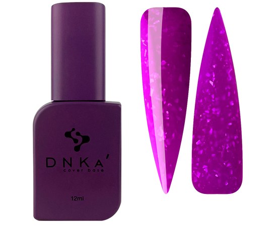Зображення  База кольорова DNKa Cover №083 Courage Неоновий фіолетовий з поталлю, 12 мл, Об'єм (мл, г): 12, Цвет №: 083