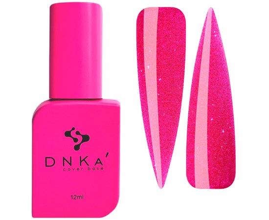 Изображение  База цветная DNKa Cover №085 Glam Ярко-розовая светоотражающая, 12 мл, Объем (мл, г): 12, Цвет №: 085