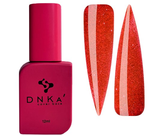 Изображение  База цветная DNKa Cover №086 Force Красно-оранжевая светоотражающая, 12 мл, Объем (мл, г): 12, Цвет №: 086