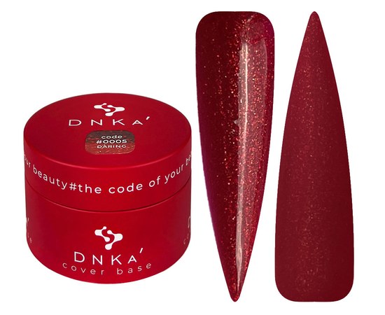 Изображение  Color base DNKa Cover №005 Daring Red with gold and red shimmer, 30 ml, Volume (ml, g): 30, Color No.: 5