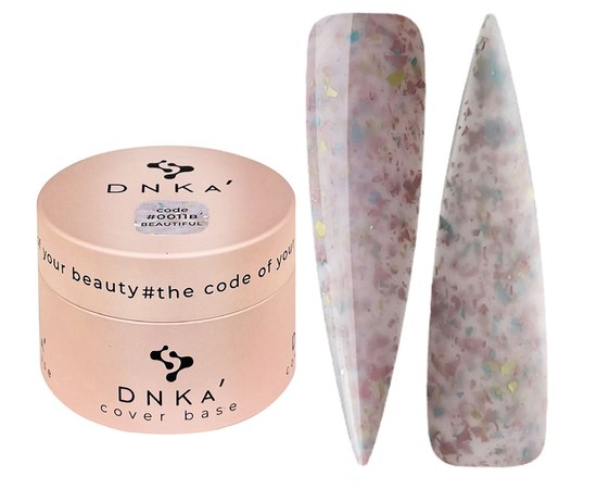 Изображение  Color base DNKa Cover №011B Beautiful Soft pink with pieces of soft pink, blue and yellow melt, 30 ml, Volume (ml, g): 30, Color No.: 011B