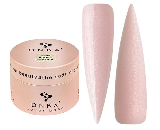 Зображення  База кольорова DNKa Cover №040 Romantic Світлий ніжний рожевий із срібним шимером, 30 мл, Об'єм (мл, г): 30, Цвет №: 040