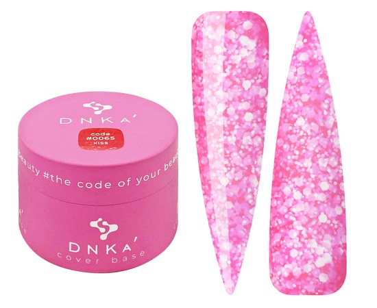 Изображение  Color base DNKa Cover №065 Kiss Bright pink base with polygons, 30 ml, Volume (ml, g): 30, Color No.: 65