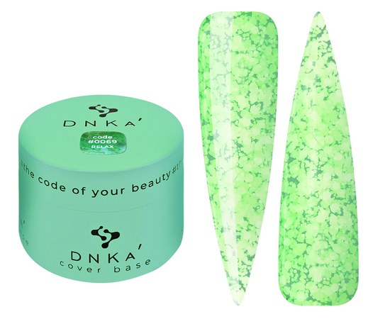 Изображение  Color base DNKa Cover №069 Relax Bright green base with polygons, 30 ml, Volume (ml, g): 30, Color No.: 69