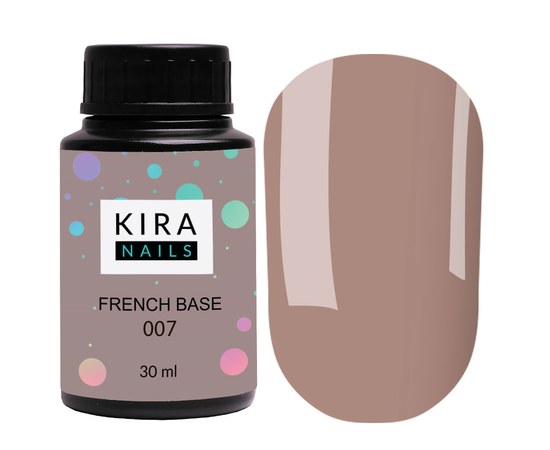 Изображение  Kira Nails French Base 007 (холодный светло-коричневый), 30 мл, Объем (мл, г): 30, Цвет №: 007