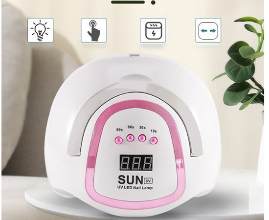 Зображення 4 Лампа для нігтів та шеллаку SUN 8V UV+LED 168 Вт, Рожева