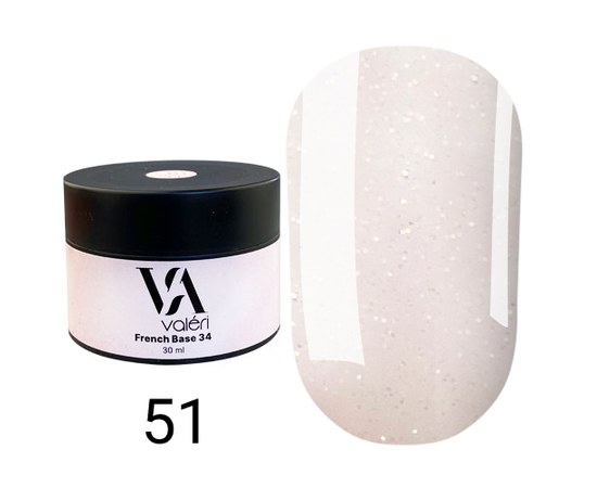 Изображение  Base for gel polish Valeri Opal Base 30 ml, № 51, Volume (ml, g): 30, Color No.: 51